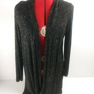 Ronni nicole black metallic long cardigan